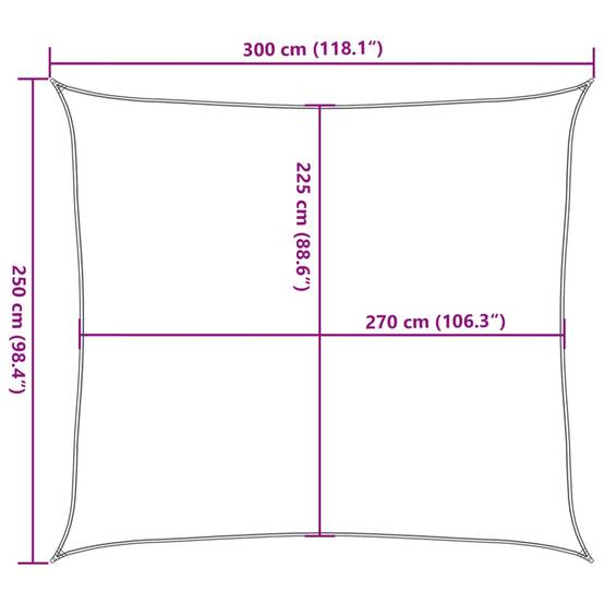 Voile d'ombrage PEHD noir 2,5 x 3 m 160 g/m² - PANGIVO - Image 10