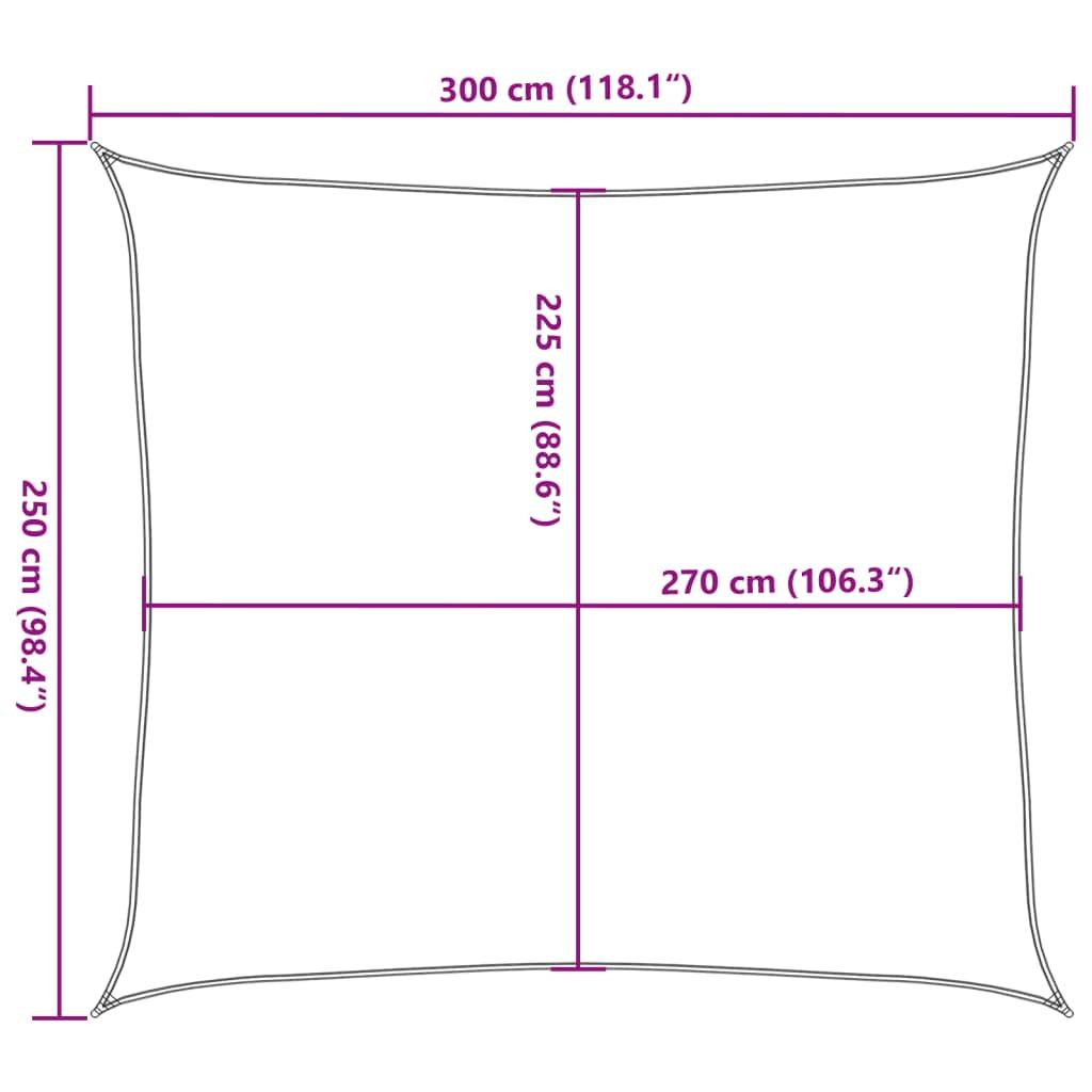 Voile d'ombrage PEHD noir 2,5 x 3 m 160 g/m² - PANGIVO - Image 10