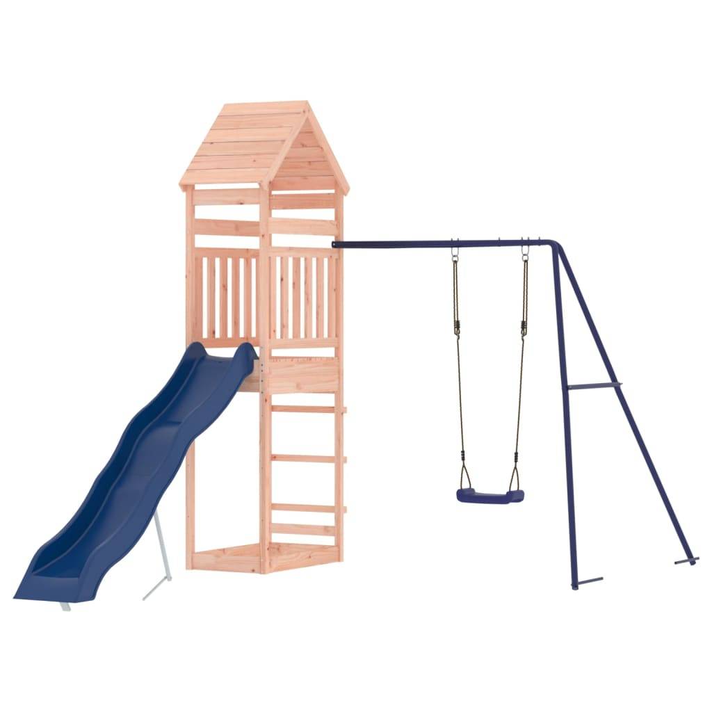Helloshop26 - Aire de jeux d'extérieur balançoires toboggan portiques robuste jeux jardin 245 x 373 x 264 cm bois massif de douglas - Image 1