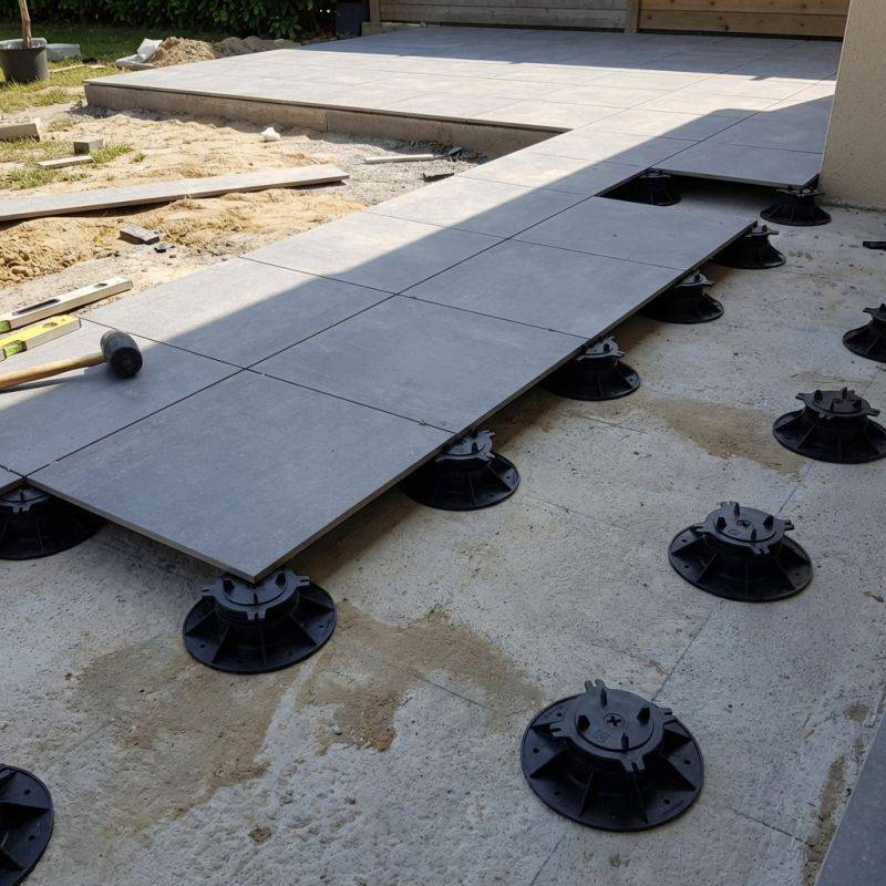 plot réglable terrasse dalle - VERINDAL Carton de 25 - Gamm vert