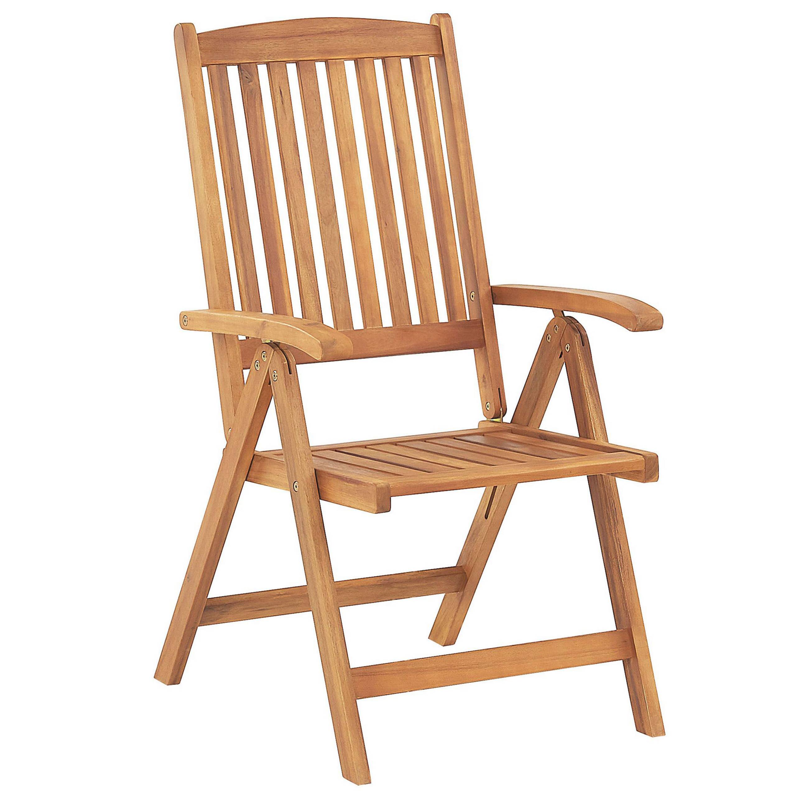 Beliani - Set de Jardin Salle à Manger Extérieure en Bois d\'Acacia Foncé Table Extensible et 6 Chaises Pliantes pour Style Rustique et Toscane - Image 9