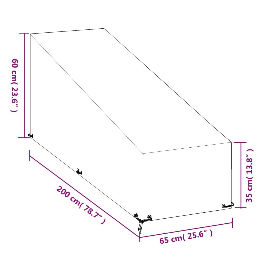 Vidaxl - Housses pour chaise longue 2 pcs 12 œillets 200x65x35/60 cm PE vidaXL 3155395 - Image 3