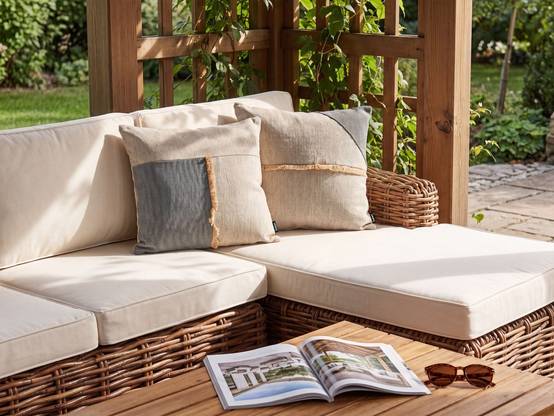 Beliani - Coussin d'extérieur Oléfine Beige CARYOTA - 45x45x10- Beliani - Image 1