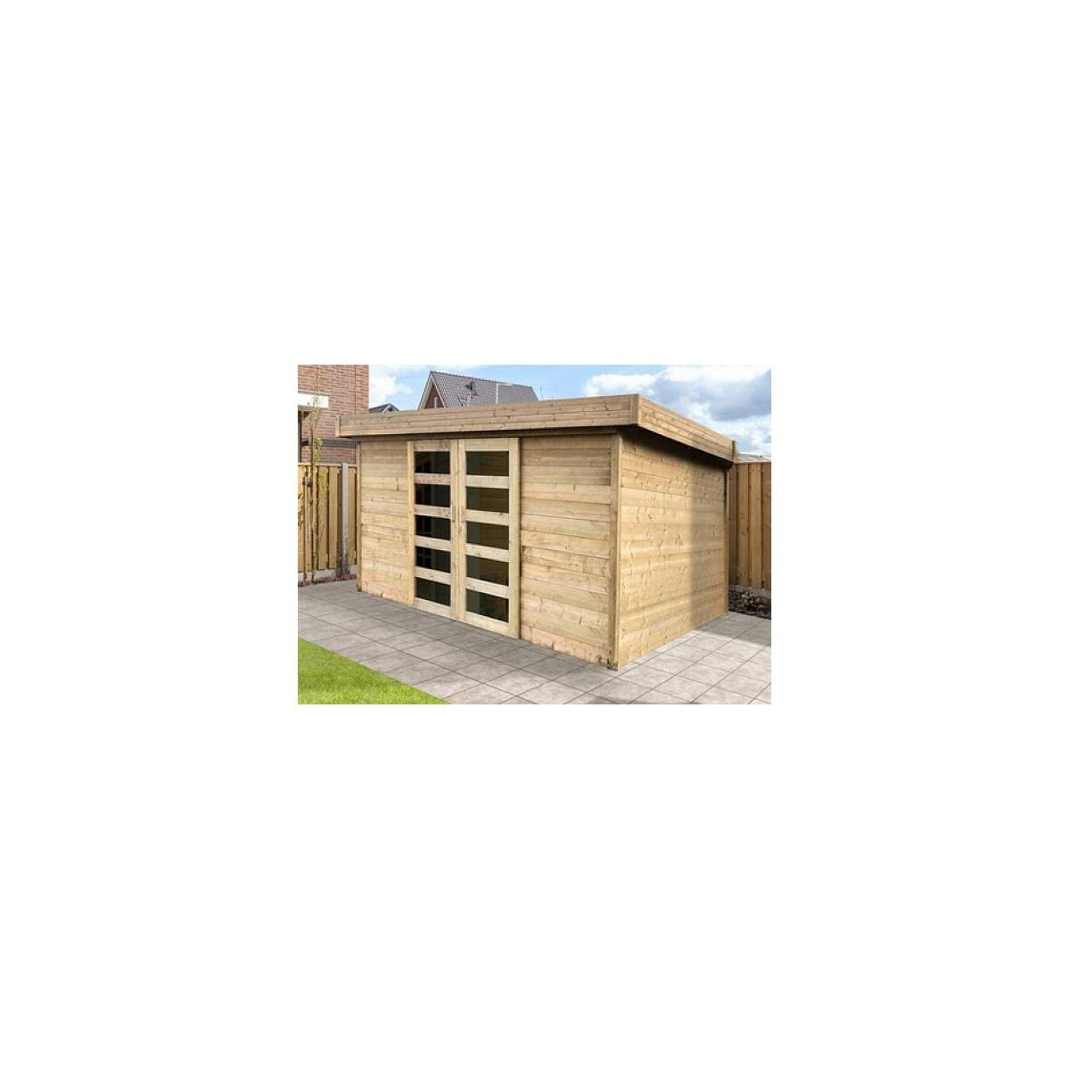 Abri de Jardin en Bois Malmo 28 mm - Solide, Autoclave, 3,9 x 3,1 m - Image 1