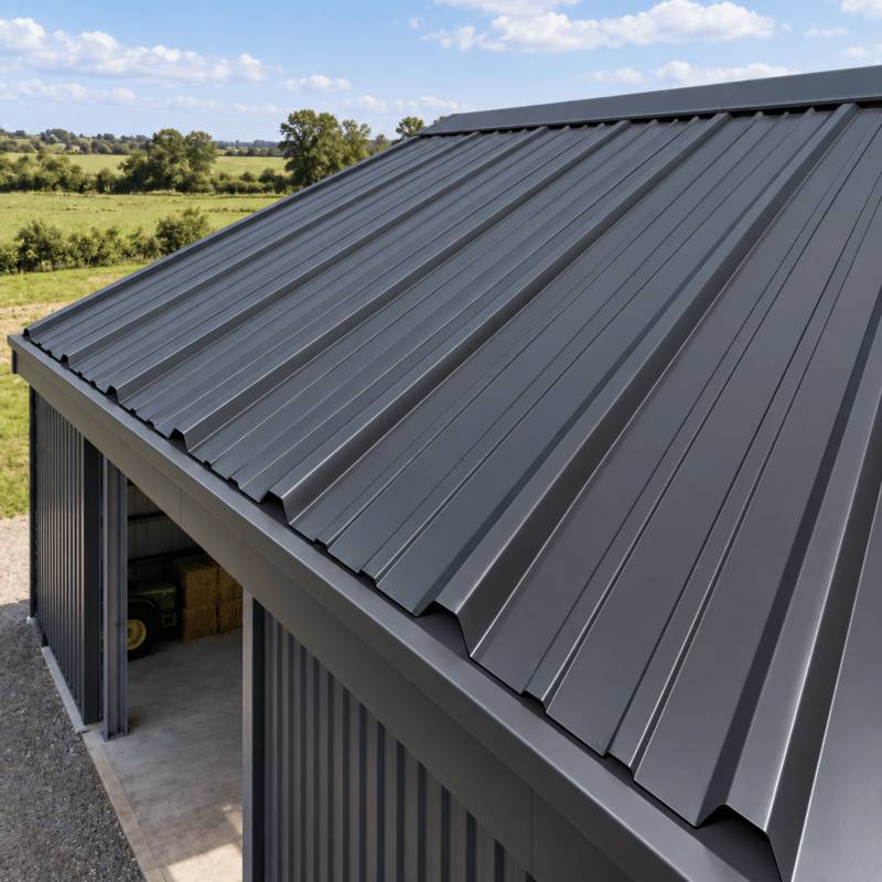 Plaque nervurée acier galvanisé laqué 900/25 - Coloris - Gris anthracite RAL 7016, Epaisseur - 0.5 mm, Largeur - 90 cm, Longueur - 200 cm - Image 5