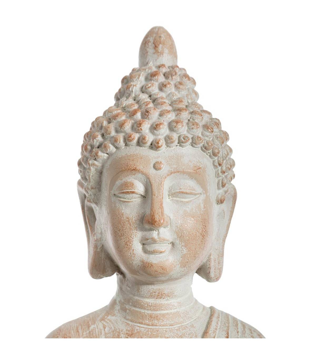 Objet décoratif Bouddha en résine effet blanchie H 43 cm - Image 2