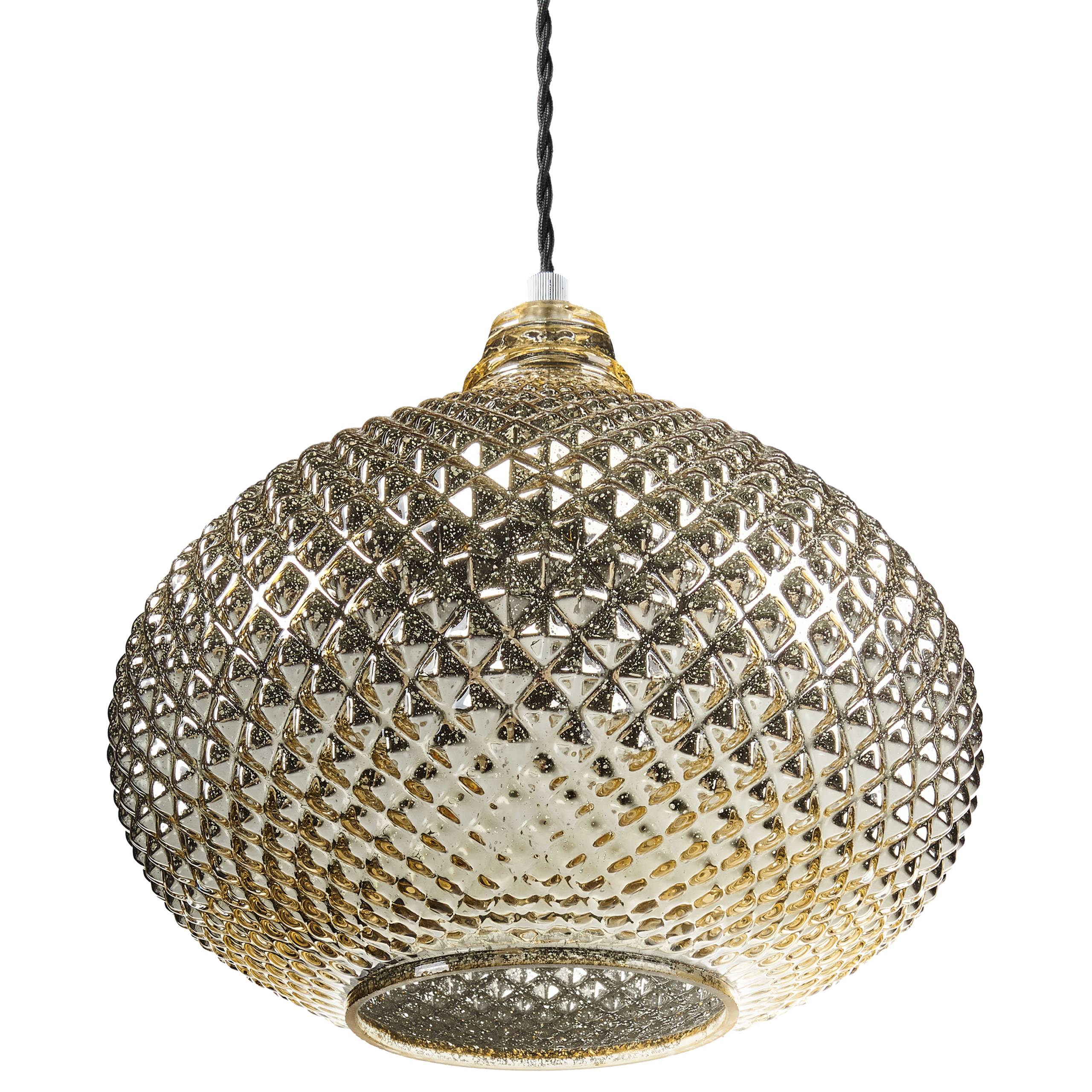 Beliani - Lampe suspension Verre Doré MADON - 30x30x88- Beliani - Image 5