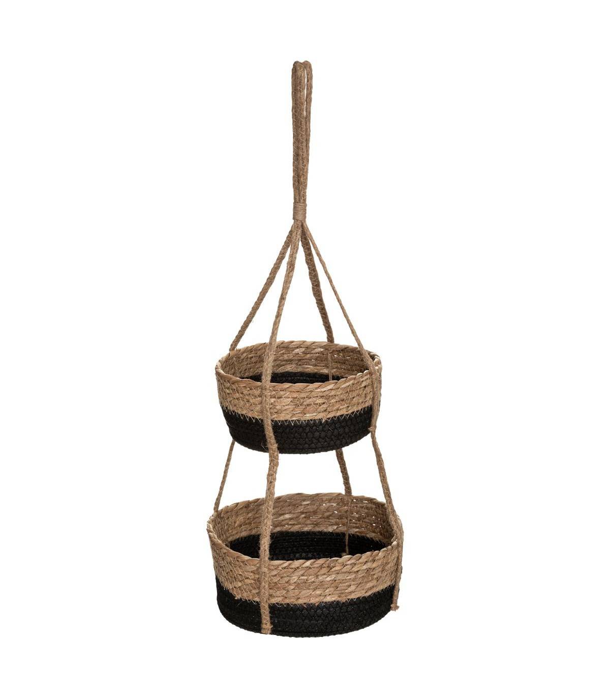 Set de 2 Pots suspendus en Roseau et Corde en Jute - Image 1