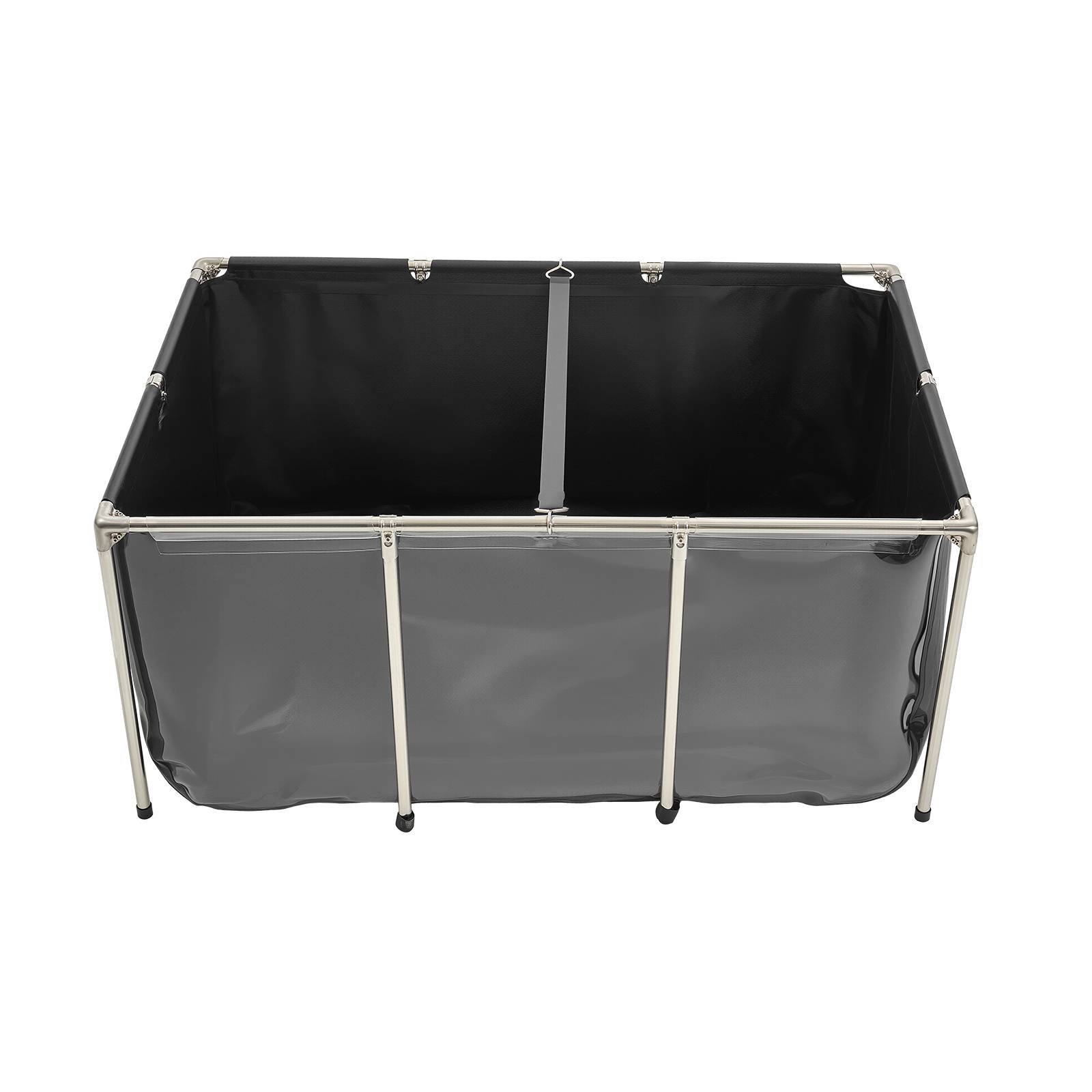 Vevor - Bassin à poissons hors sol 1023,3 L, toile PVC, panneau transparent, cadre inox, vanne de vidange, pour poissons rouges, carpes, koïs. - Image 9