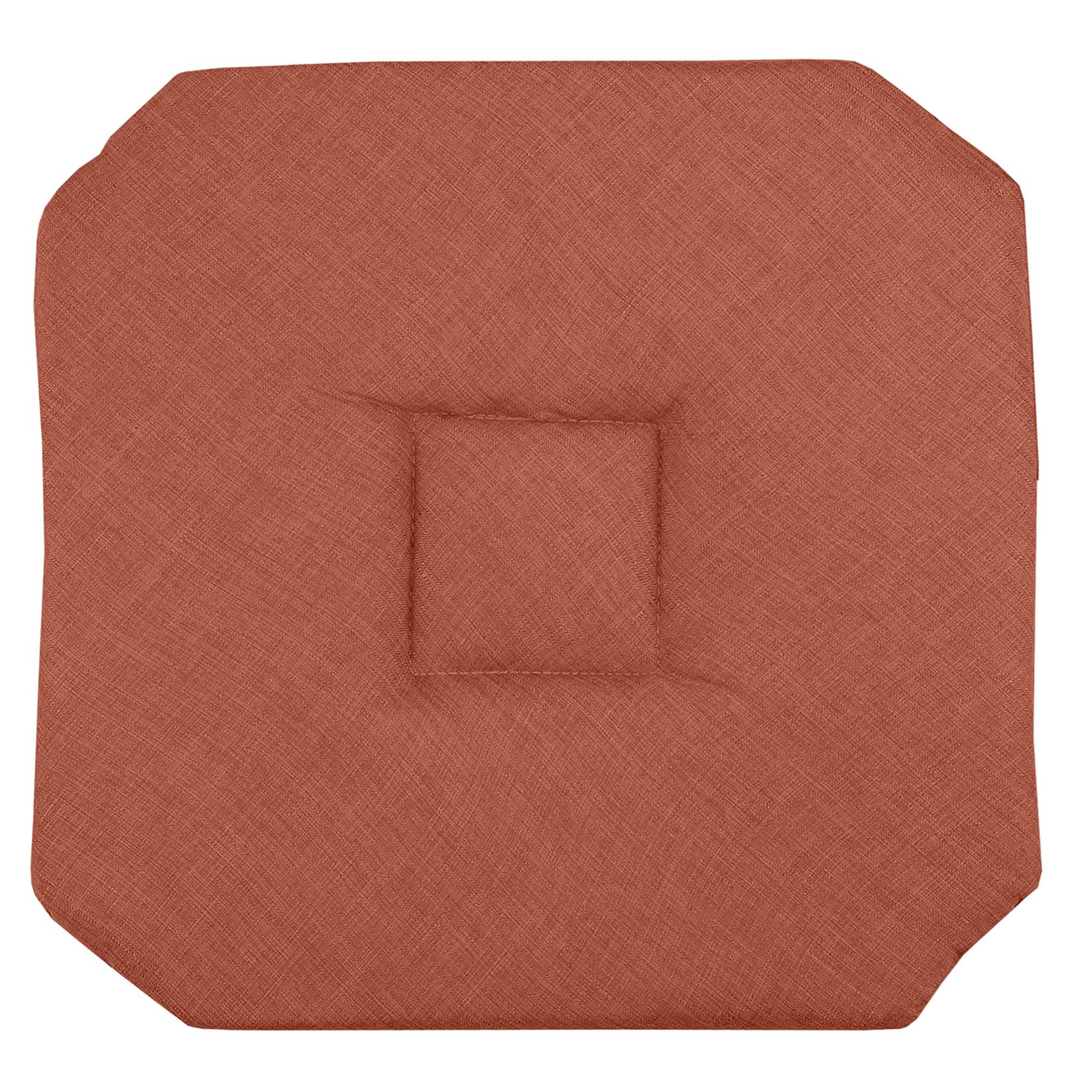 Lovely Casa - Galette de chaise italienne et unie - LOVELY CASA - Polyester - Terracotta