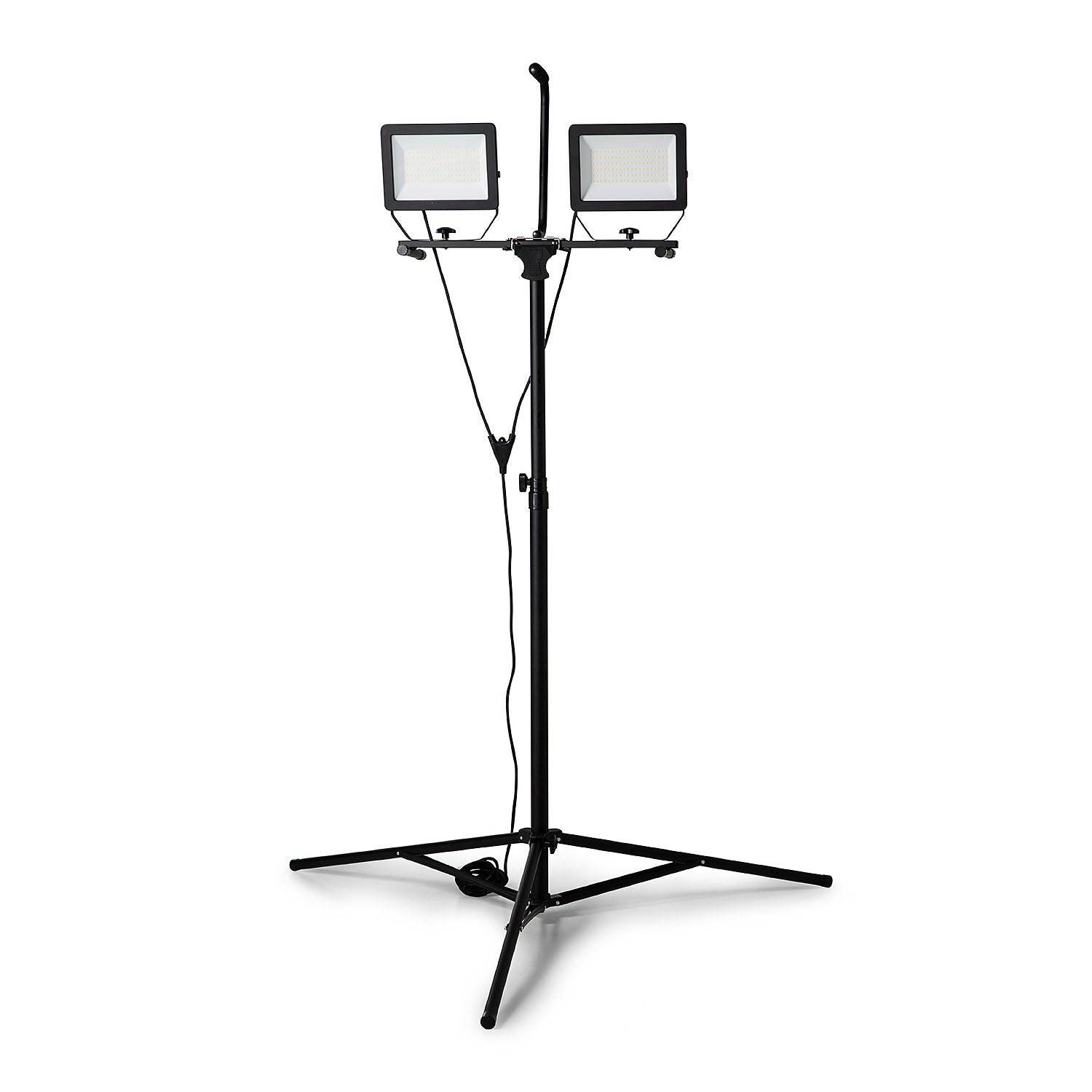 Velamp - MINOS : 2 Spots LED sur Trépied, 2 x 100W, 17 000 Lumen, câble 3m, IP65. Noir - VELAMP - ST755NG VELAMP