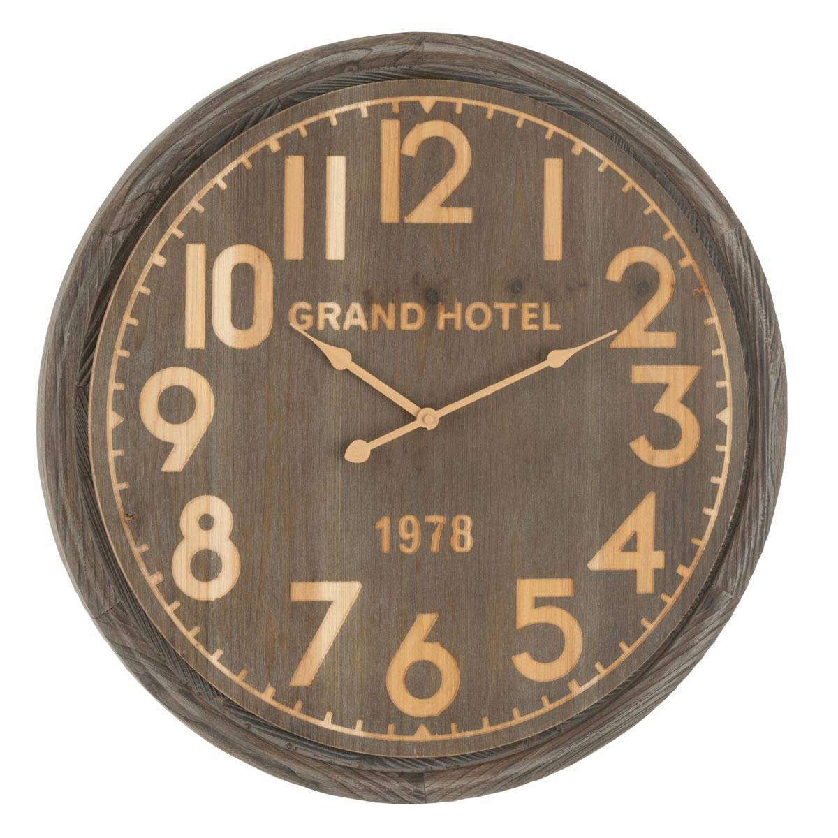 Horloge Murale en Bois "Grand Hotel" 58cm Marron - Image 1