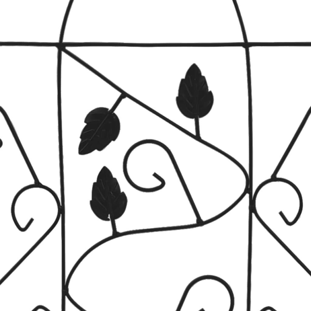Lot de 3 Tuteurs Décoratifs pour Plantes Fer Motif Feuilles Support pour Jardin Noir 40x100 cm – ComfortXL Outdoor Living - Image 4