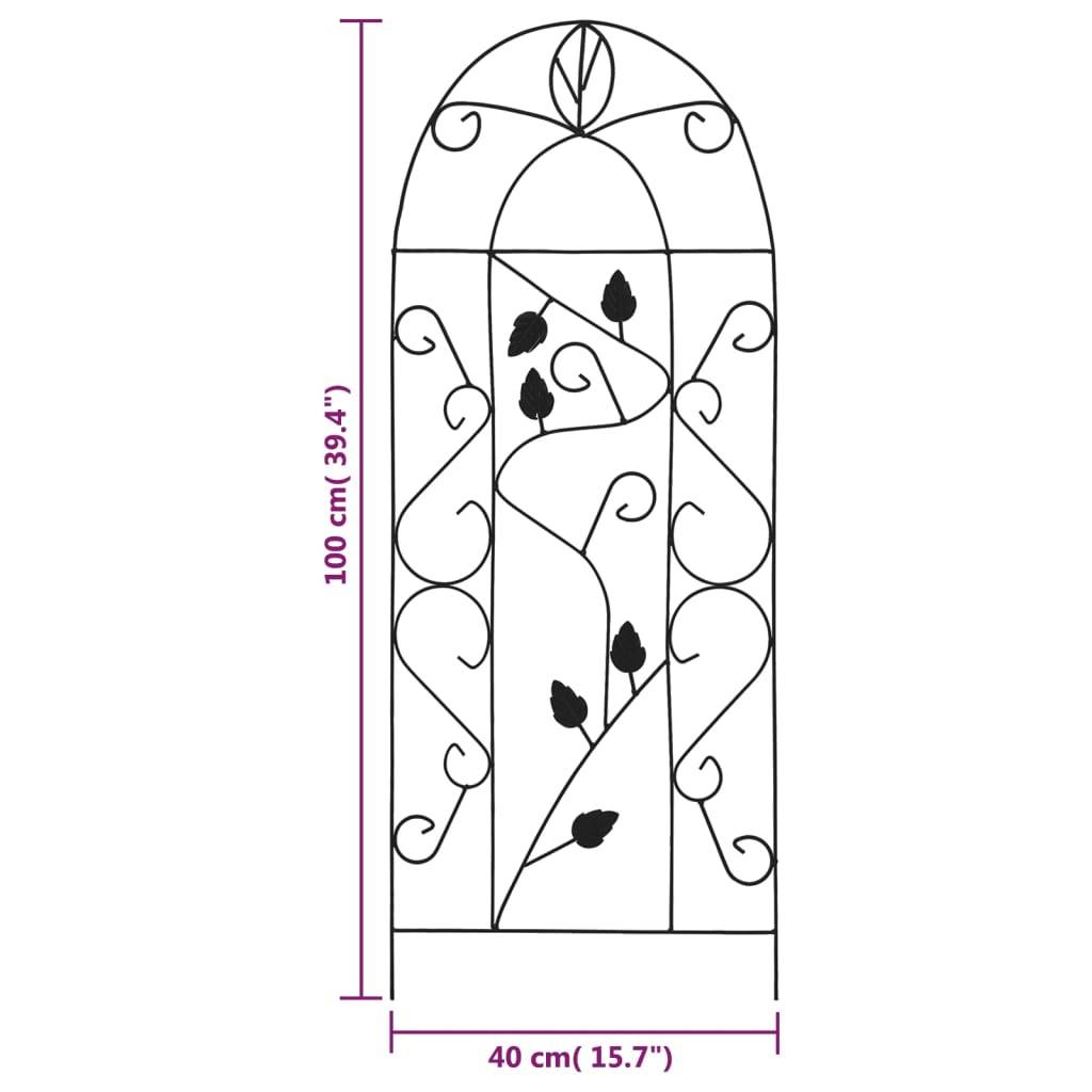Lot de 3 Tuteurs Décoratifs pour Plantes Fer Motif Feuilles Support pour Jardin Noir 40x100 cm – ComfortXL Outdoor Living - Image 5