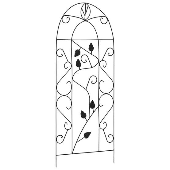 Lot de 3 Tuteurs Décoratifs pour Plantes Fer Motif Feuilles Support pour Jardin Noir 40x100 cm – ComfortXL Outdoor Living - Image 2