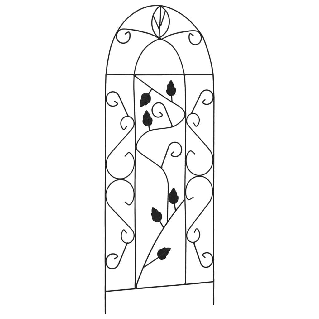 Lot de 3 Tuteurs Décoratifs pour Plantes Fer Motif Feuilles Support pour Jardin Noir 40x100 cm – ComfortXL Outdoor Living - Image 2