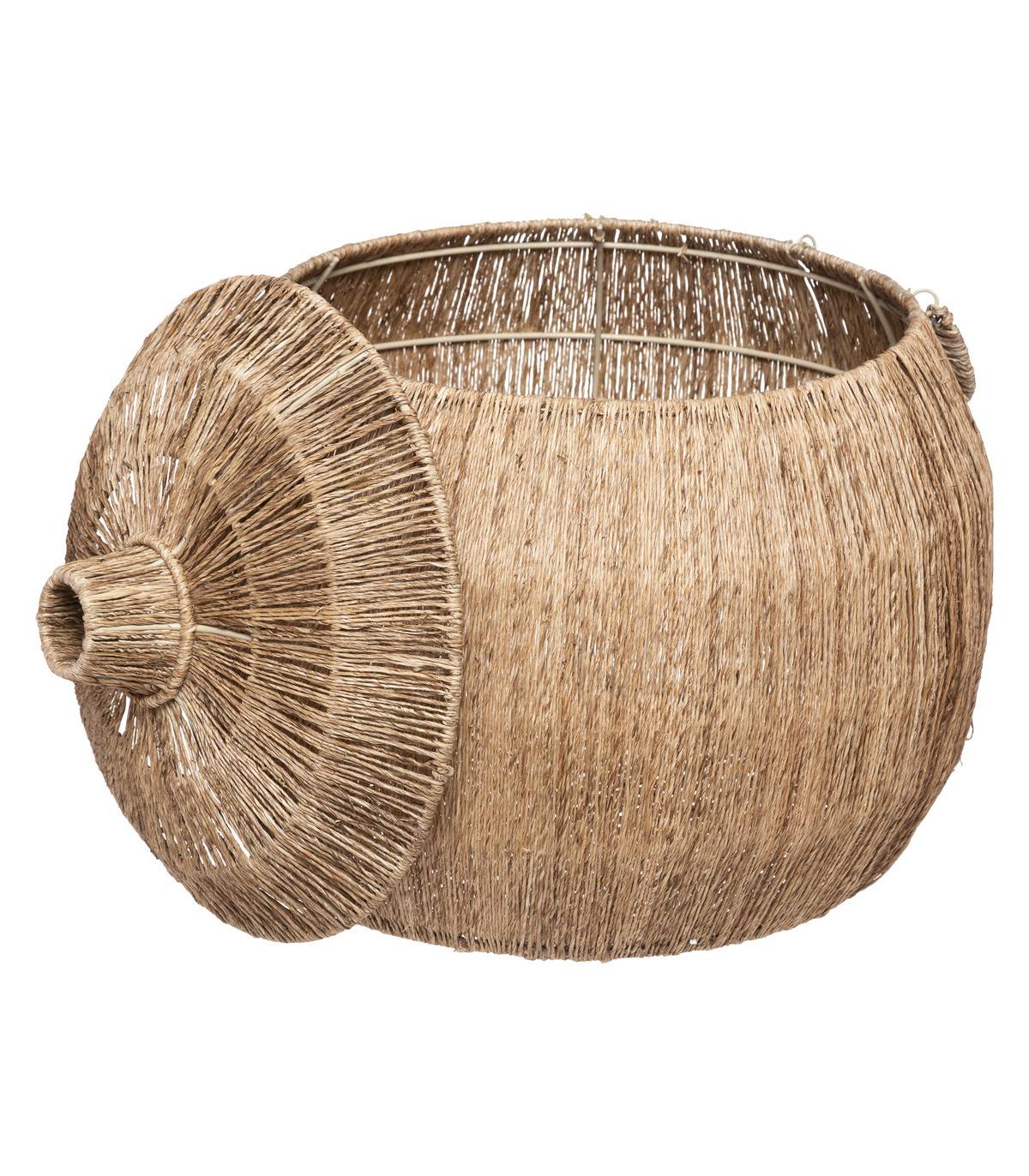 Set de 2 Paniers de rangement en Jute avec couvercle - Image 3