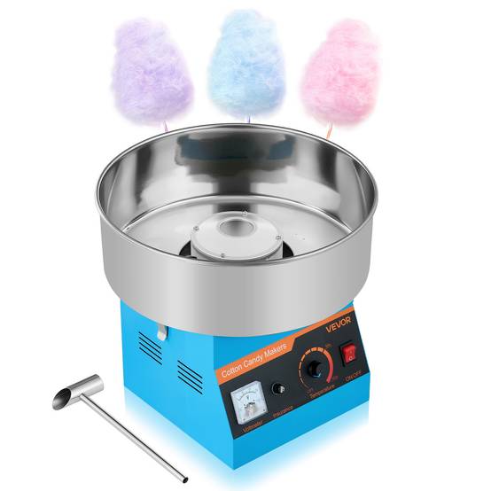 VEVOR Machine barbe à papa électrique 1000 W, comptoir, bol inox 38 cm, bleu. - Image 1