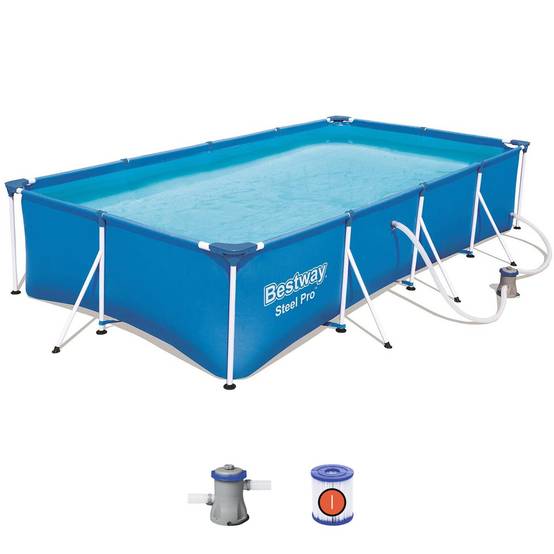 Bestway - Piscine hors sol rectangulaire 400x211x 81Cm Anti-Corrosion, Liner PVC Renforcé, Pompe de Filtration Incluse 5700L Bestway - Image 9