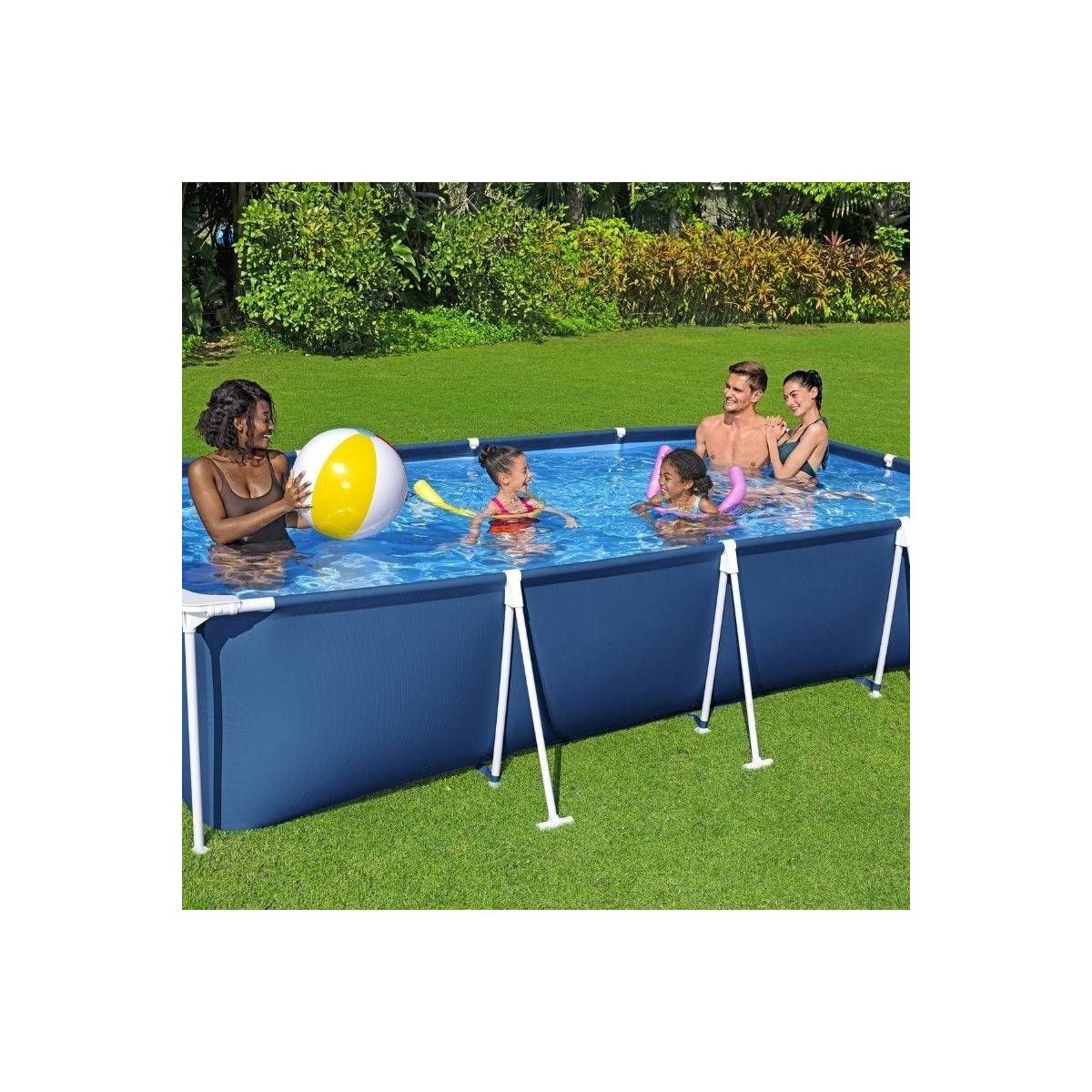 Bestway - Piscine hors sol rectangulaire 400x211x 81Cm Anti-Corrosion, Liner PVC Renforcé, Pompe de Filtration Incluse 5700L Bestway - Image 2