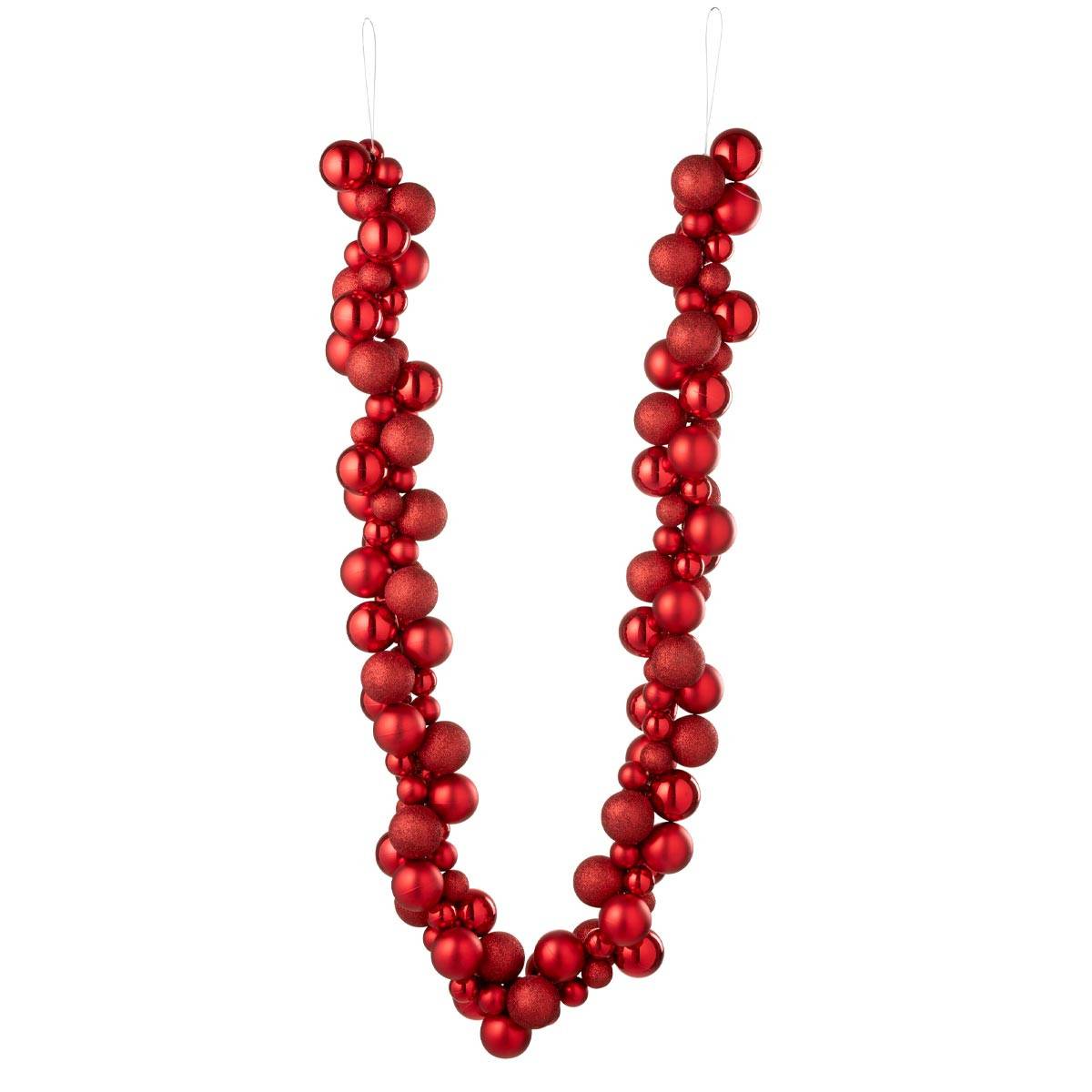 J-Line - Guirlande Boules de Noël "Night" 160cm Rouge