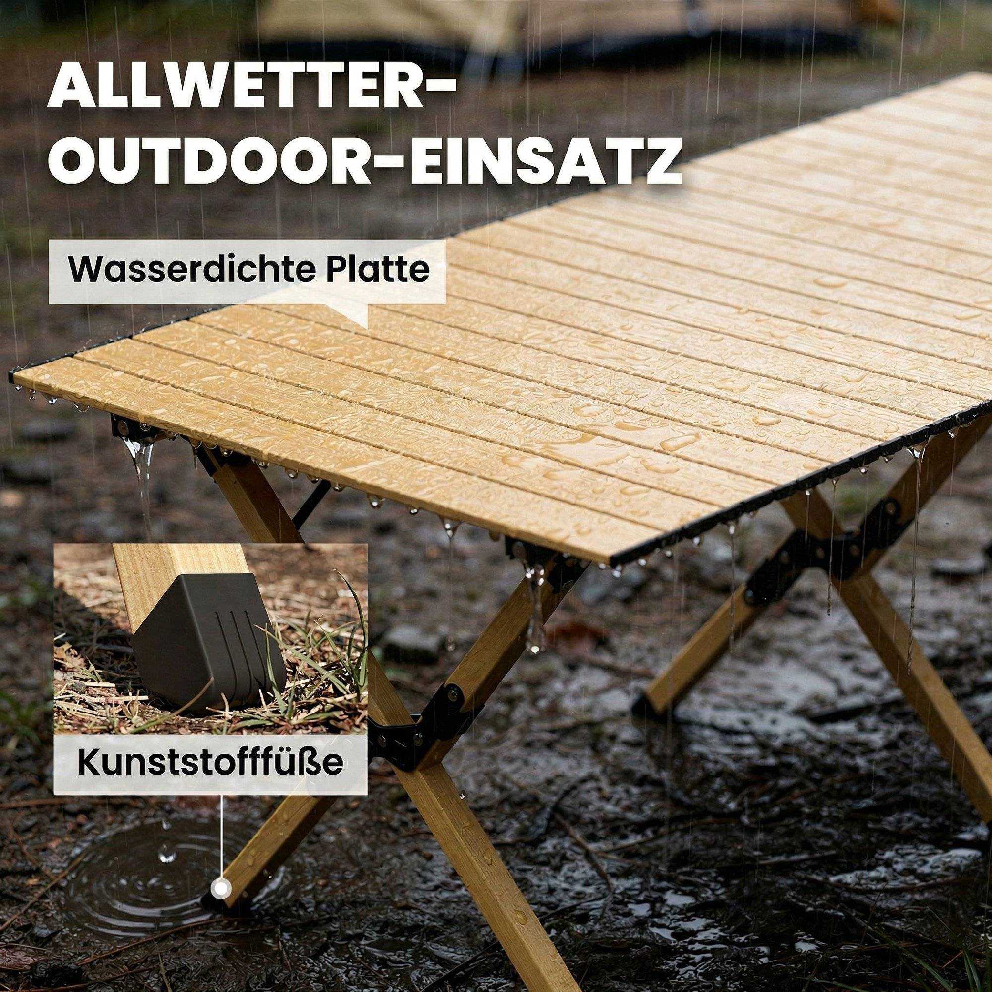 Table de camping pliante aluminium aspect bois 117 x 60 x 44 cm - PANGIVO - Image 8