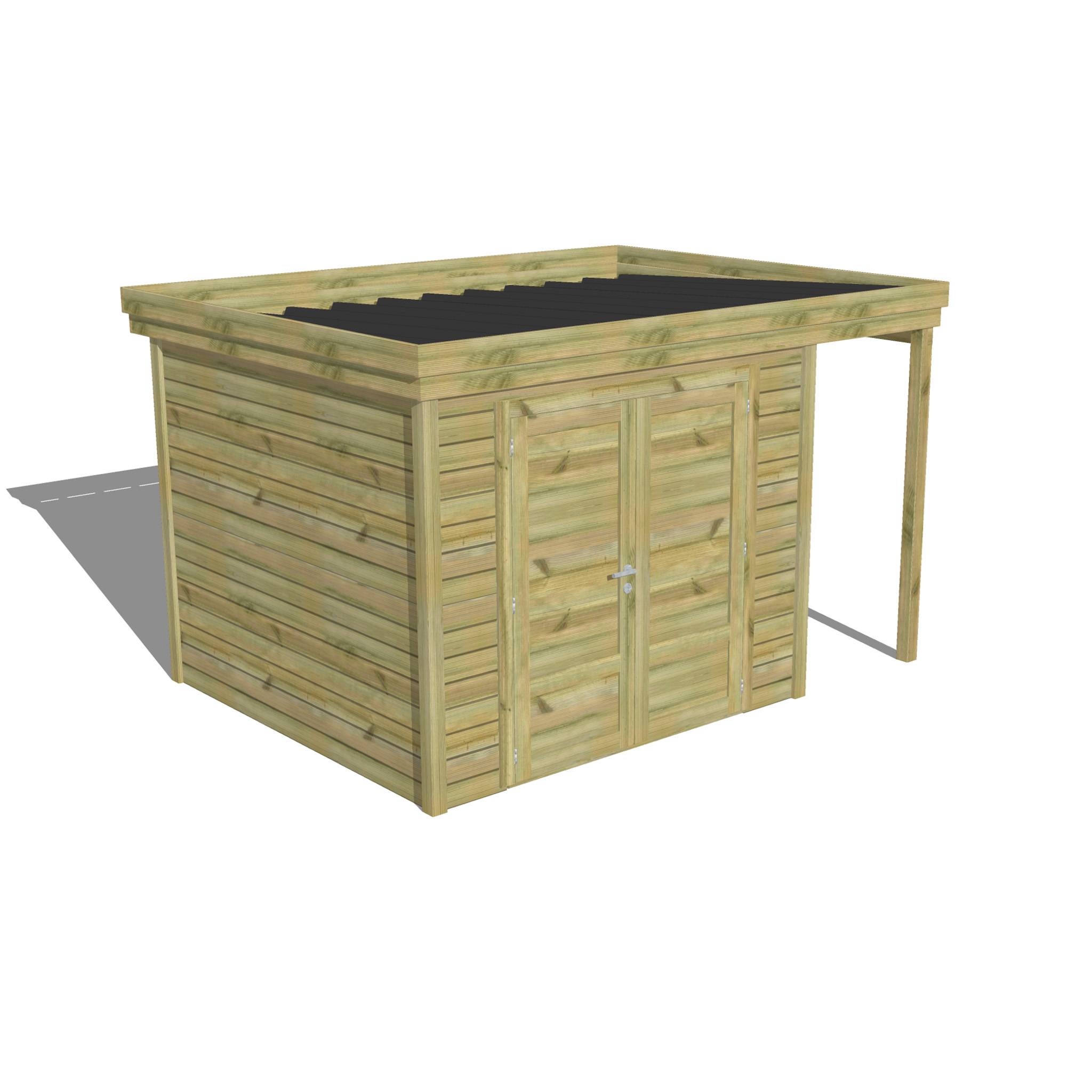 ABRI DE JARDIN bois  autoclave 27mm - 3,64x2,64m / 10m2 - Bac acier - Abri Français - Image 1