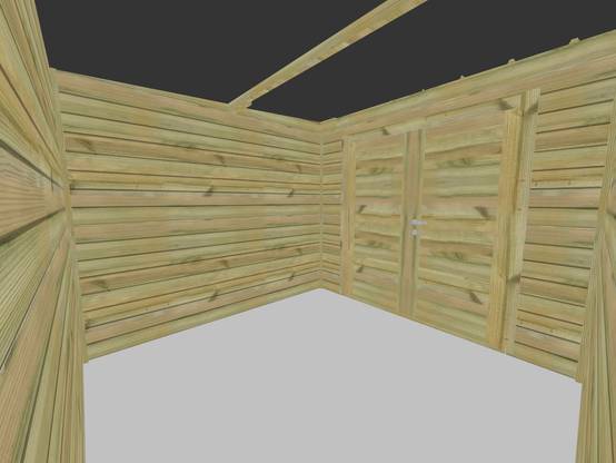 ABRI DE JARDIN bois autoclave 27mm - 3,64x2,64m / 10m2 - Bac acier - Abri Français - Image 5