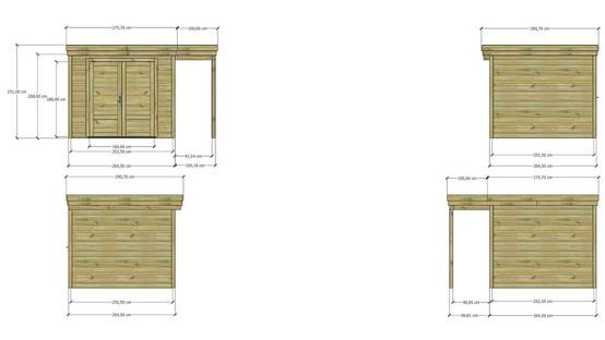 ABRI DE JARDIN bois autoclave 27mm - 3,64x2,64m / 10m2 - Bac acier - Abri Français - Image 4
