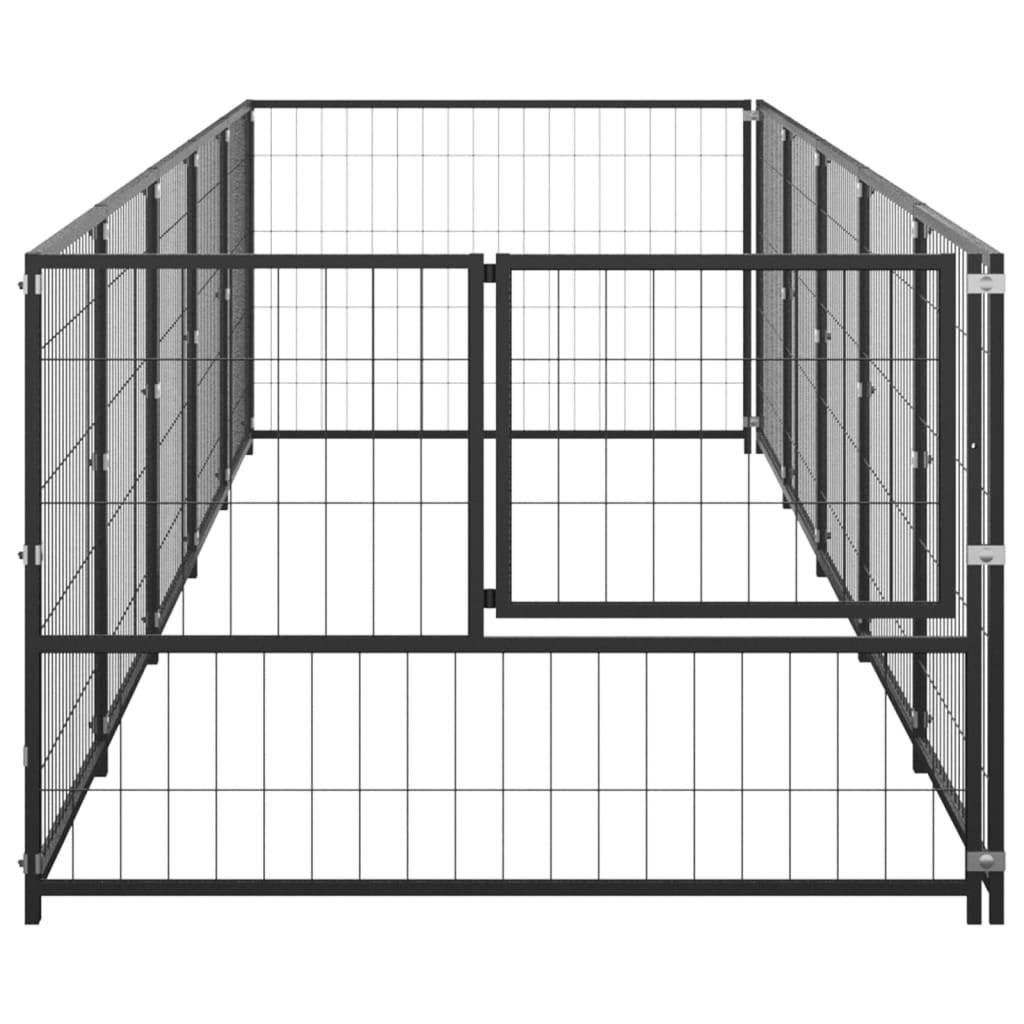 Vidaxl - Chenil Noir 5 m² Acier vidaXL 3082095 - Image 5