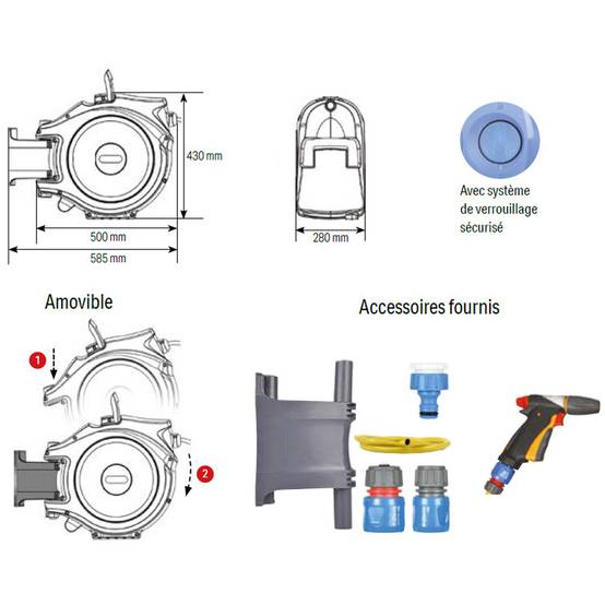 Enrouleur de tuyau automatique 18.5m WATER REEL PRO Water Reel - Image 3