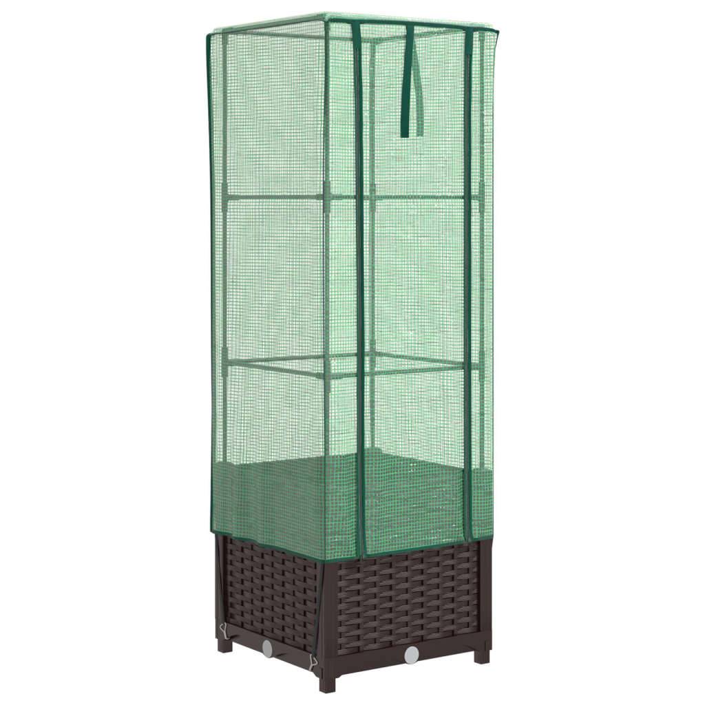 Vidaxl - Jardinière surélevée avec housse aspect rotin-Lit surélevé de jardin 40x40x139 cm 891764 - Image 2