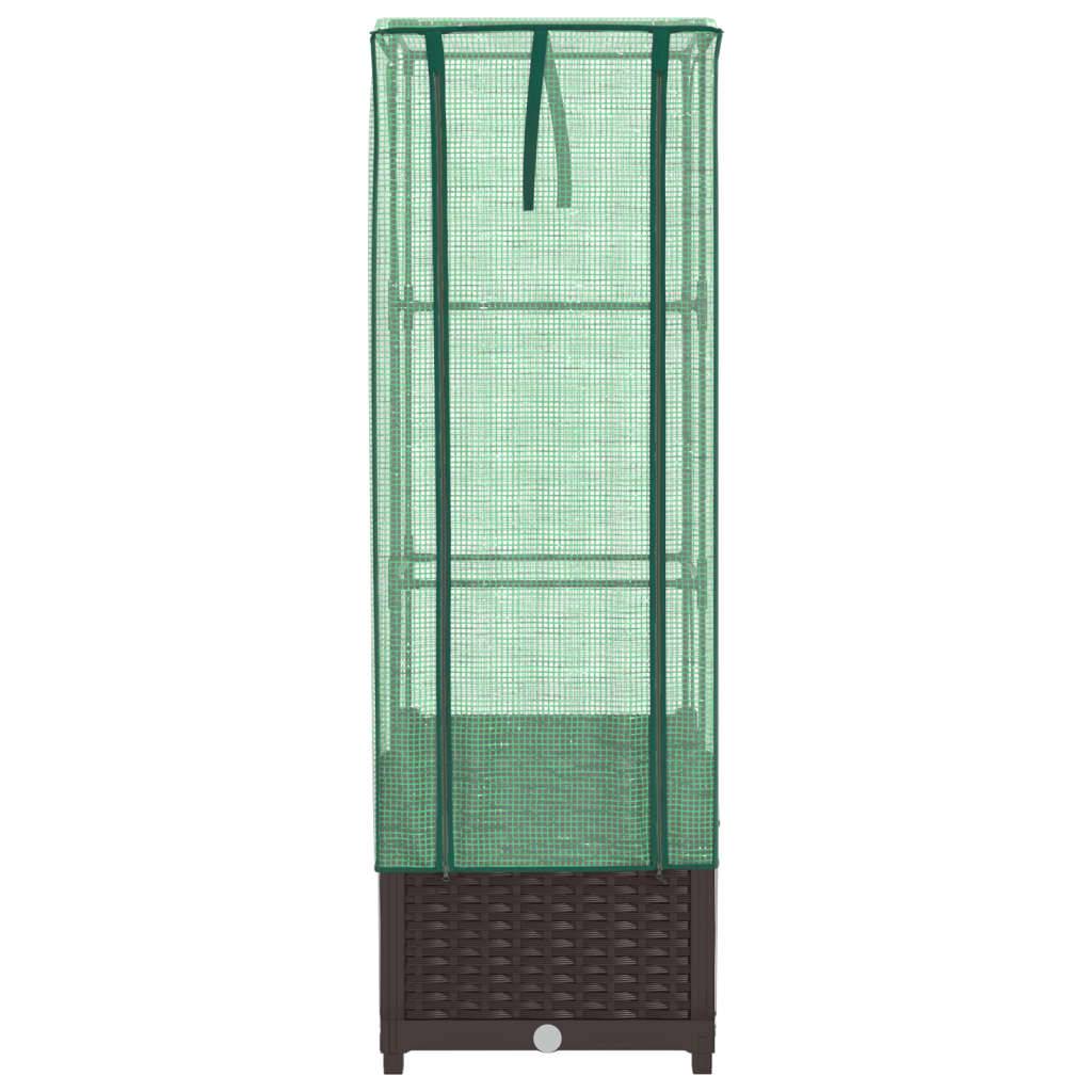 Vidaxl - Jardinière surélevée avec housse aspect rotin-Lit surélevé de jardin 40x40x139 cm 891764 - Image 4