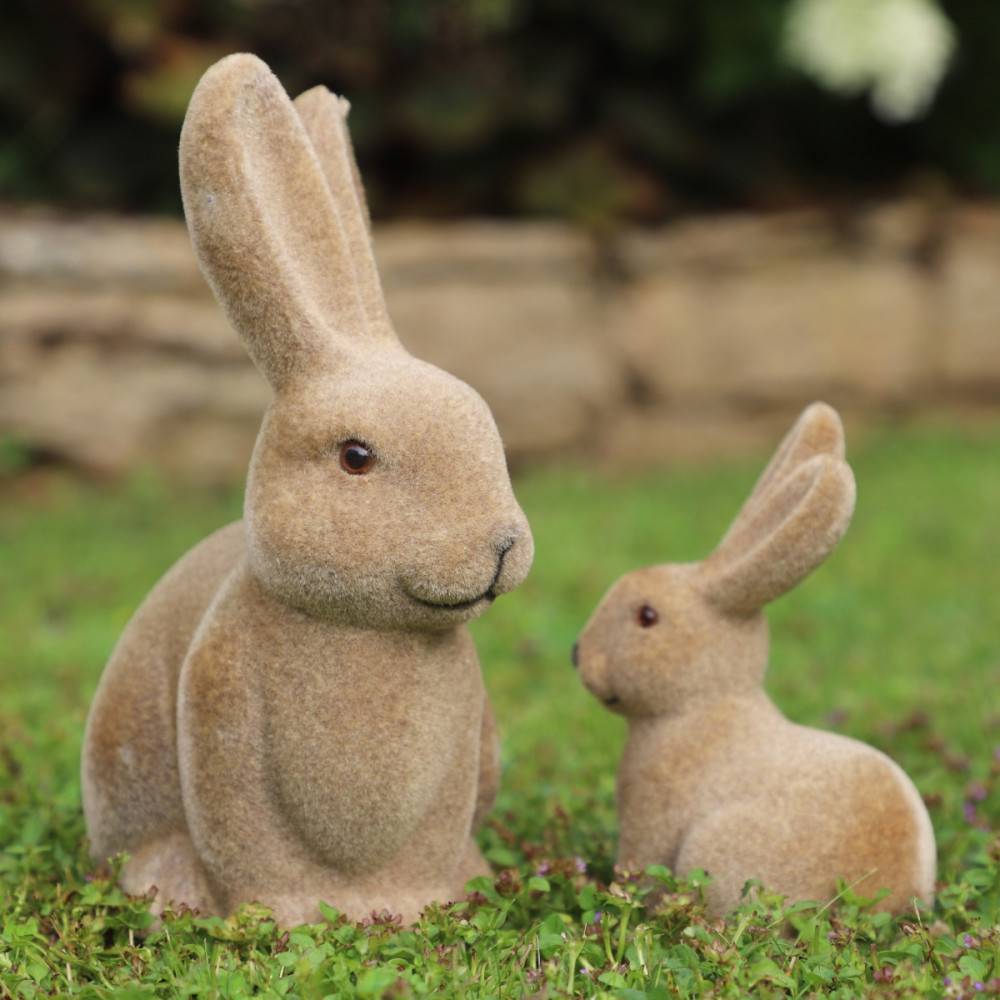 ~ Lapin en feutrine marron 15 x 12 x 23 cm Chemin de campagne - Image 2