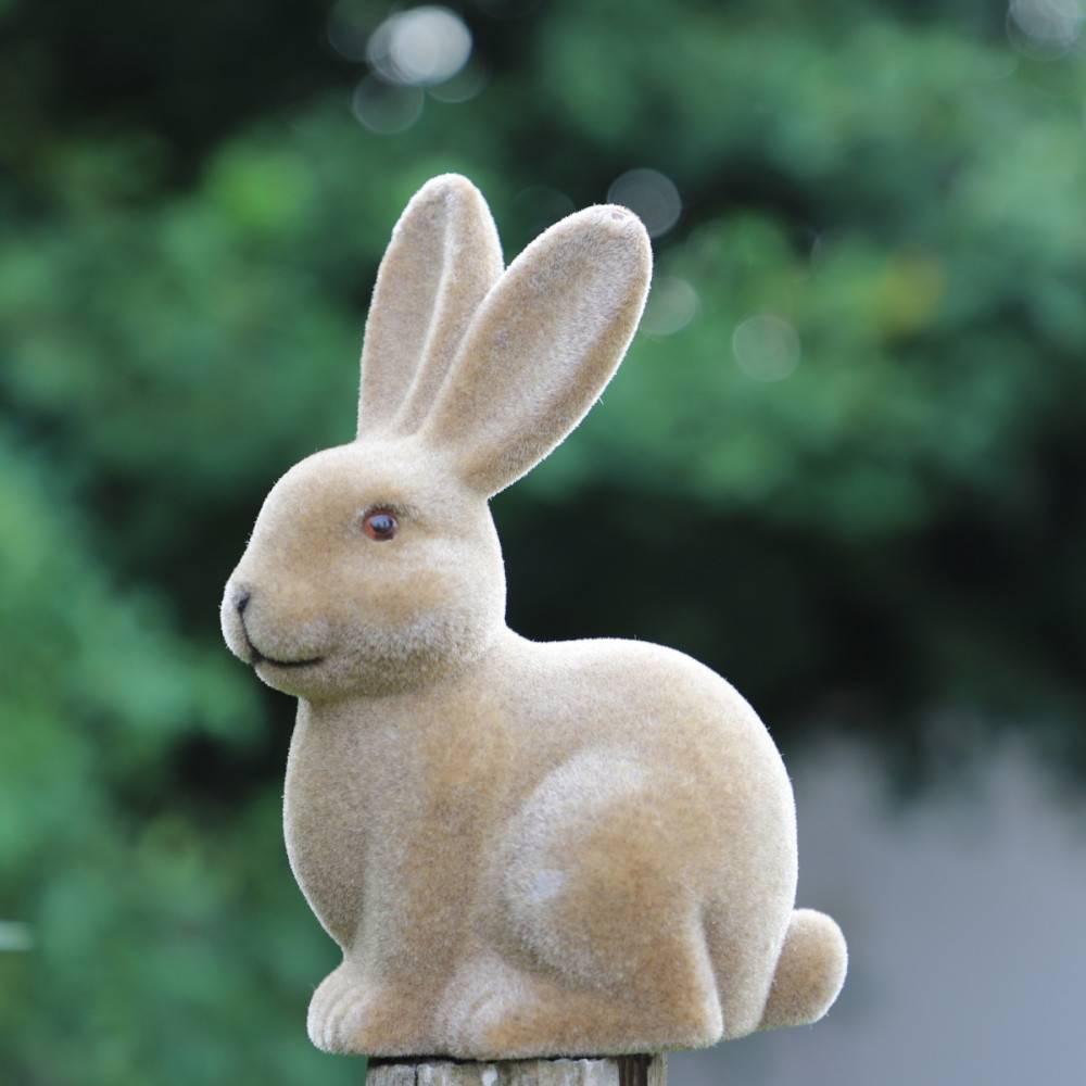 ~ Lapin en feutrine marron 15 x 12 x 23 cm Chemin de campagne - Image 4