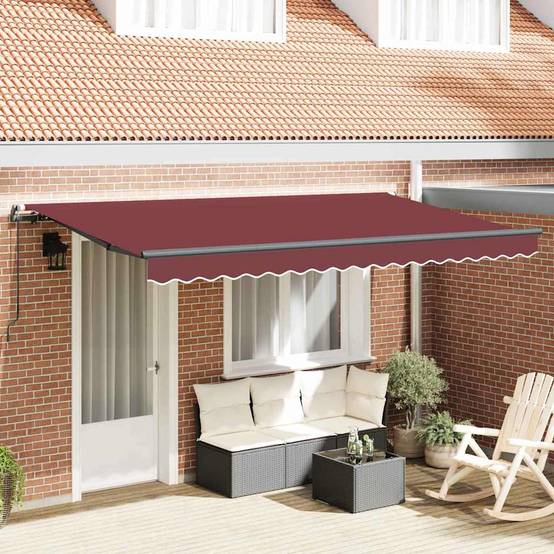 Store banne | Auvent Rétractable Bordeaux 350 x 200 cm tissu Maison Chic - Image 2
