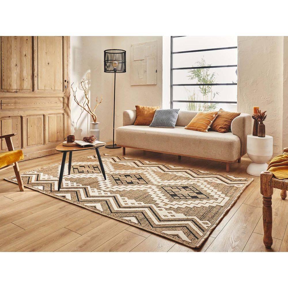 Jardindeco - Tapis intérieur extérieur aspect jute noire Tijuana 9054 180 x 67 cm - Image 2