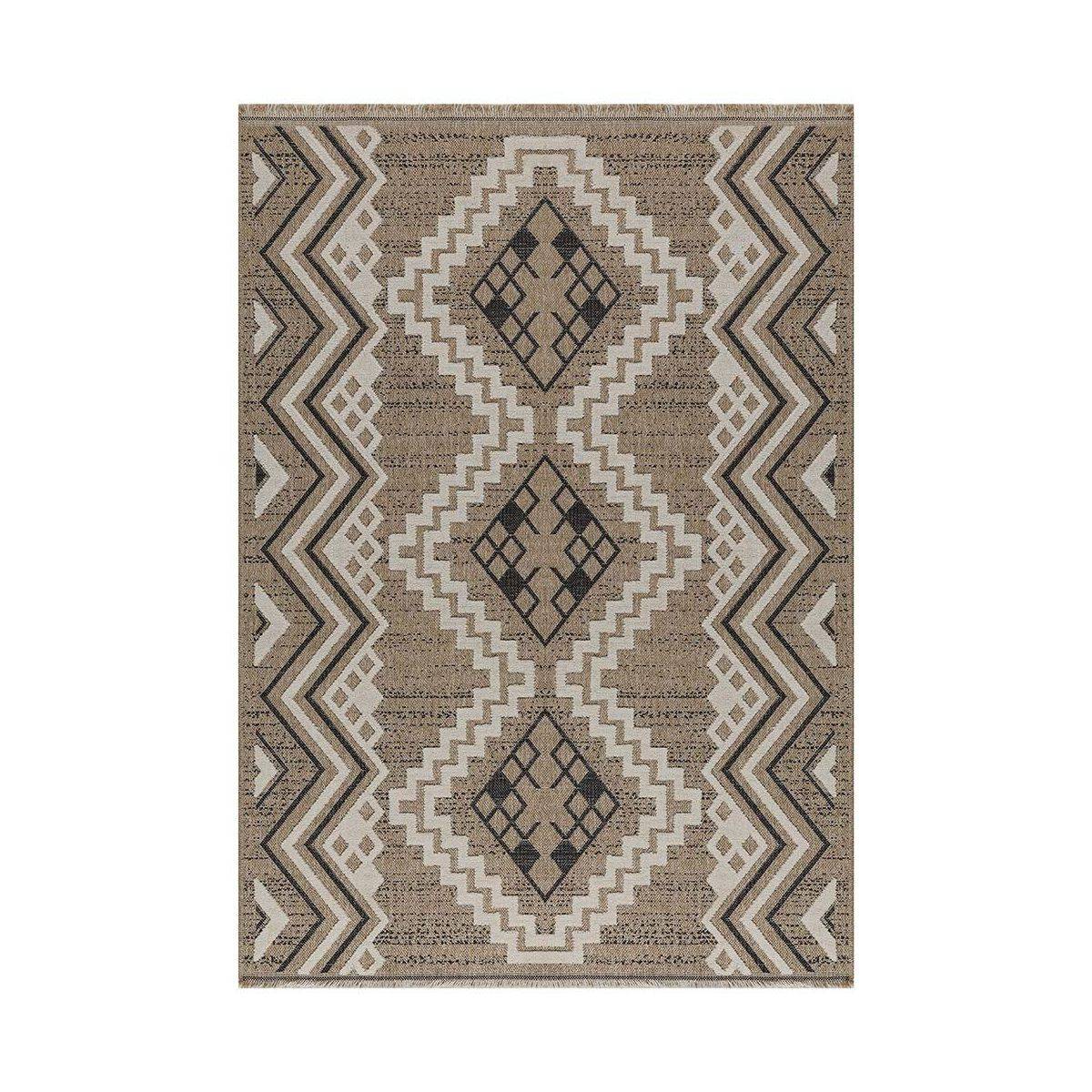 Jardindeco - Tapis intérieur extérieur aspect jute noire Tijuana 9054 180 x 67 cm - Image 1