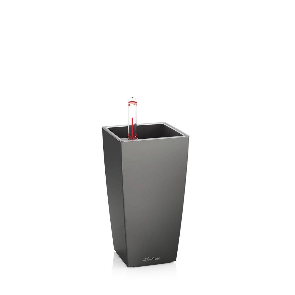 Lechuza - Pot de table Mini-Cubi - kit complet, anthracite métallisé 18 cm Lechuza - Image 1