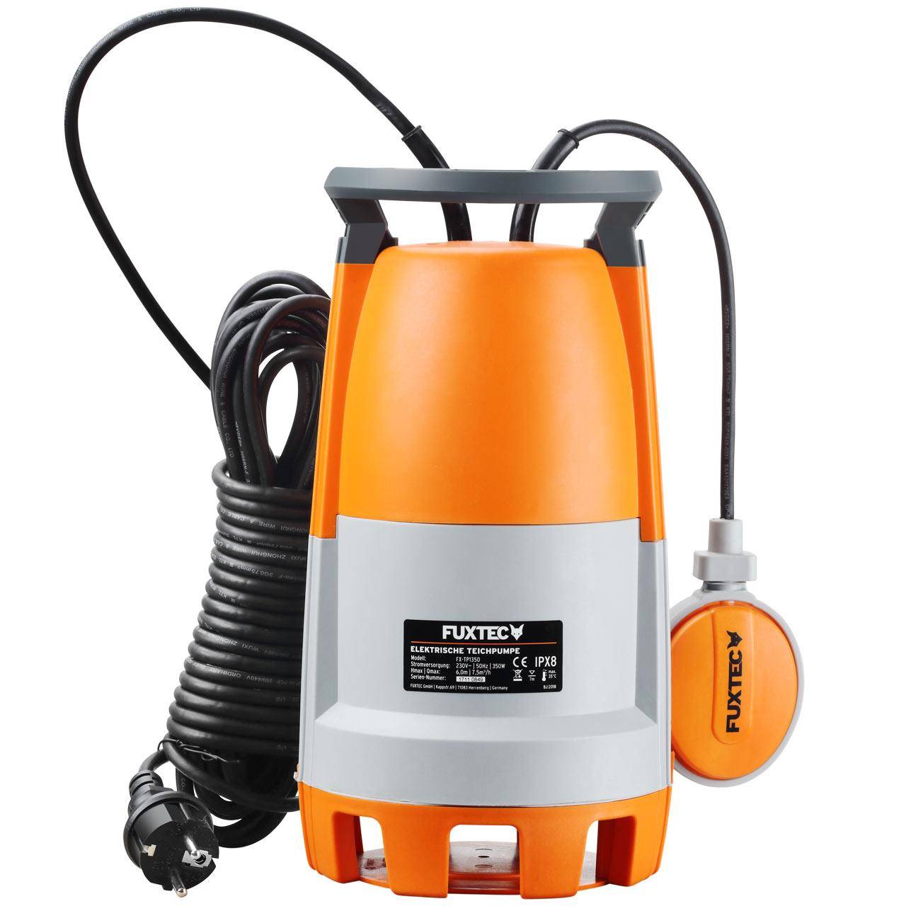 Pompe de relevage eaux usées - FUXTEC FX-TP1350 - 350W débit 7500 litres par heure - Image 5