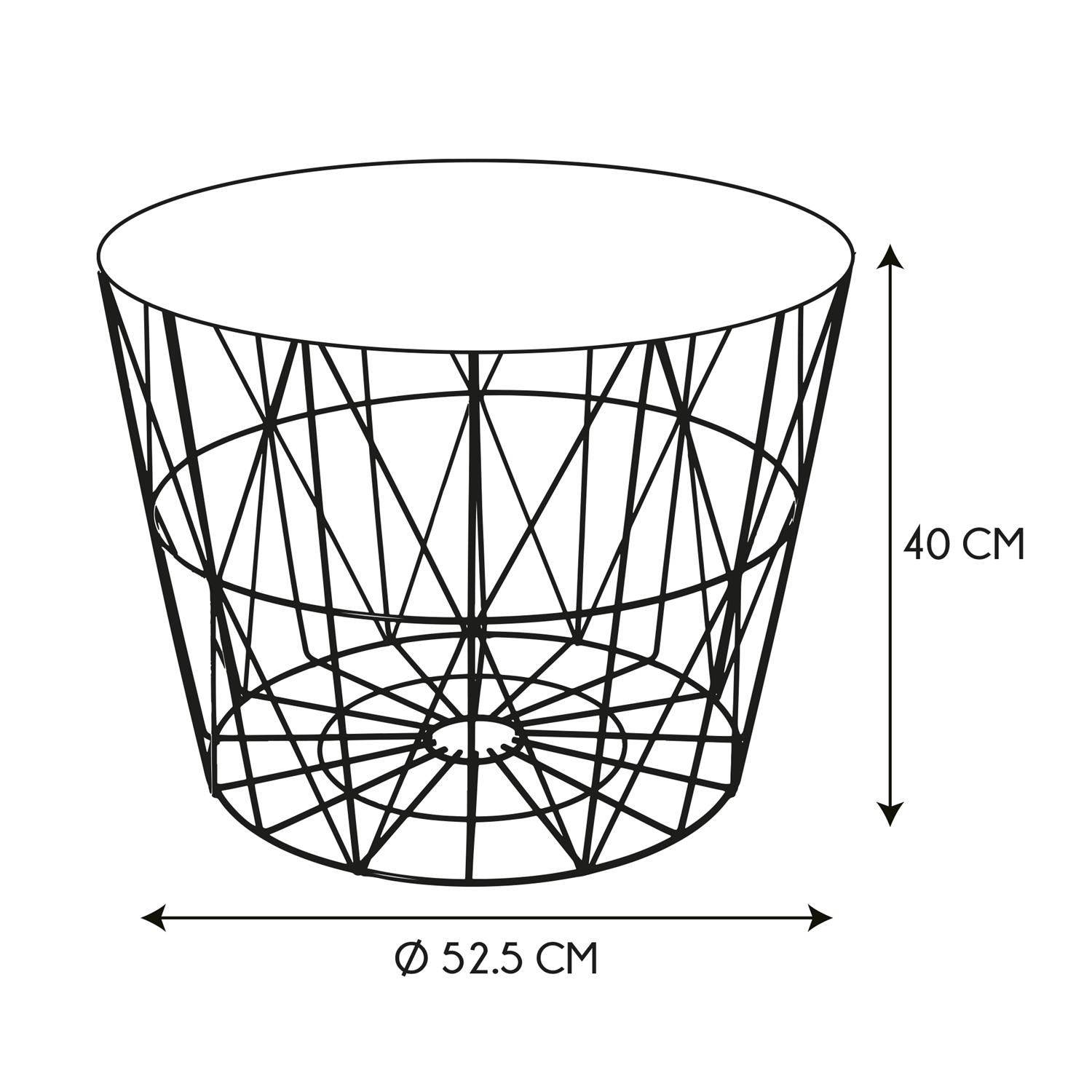 Sans Marque - Table filaire d'extérieur métal - Diam 50 cm - Gris - Image 3