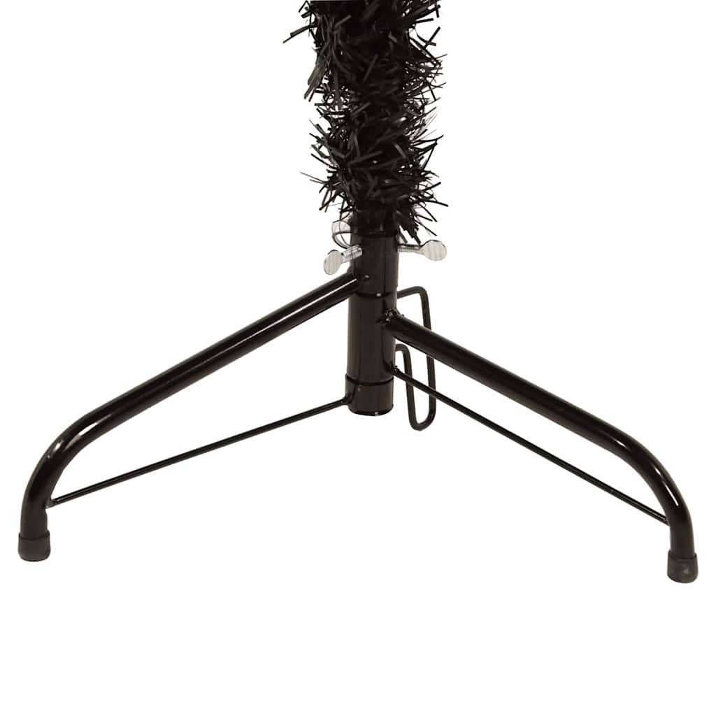 Vidaxl - Demi sapin de Noël artificiel mince avec support Noir 210 cm vidaXL 344577 - Image 5