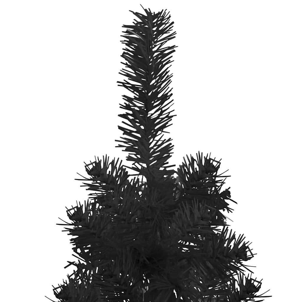 Vidaxl - Demi sapin de Noël artificiel mince avec support Noir 210 cm vidaXL 344577 - Image 4