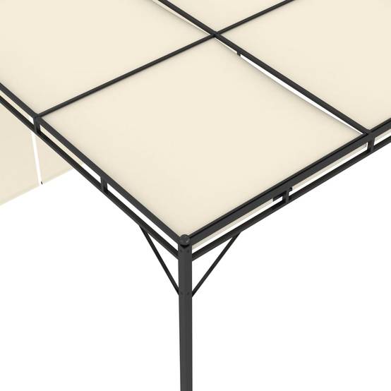 Pergola Jardin - Tonnelle - Belvédère de jardin avec rideau latéral 4x3x2,25 m Crème - Image 7