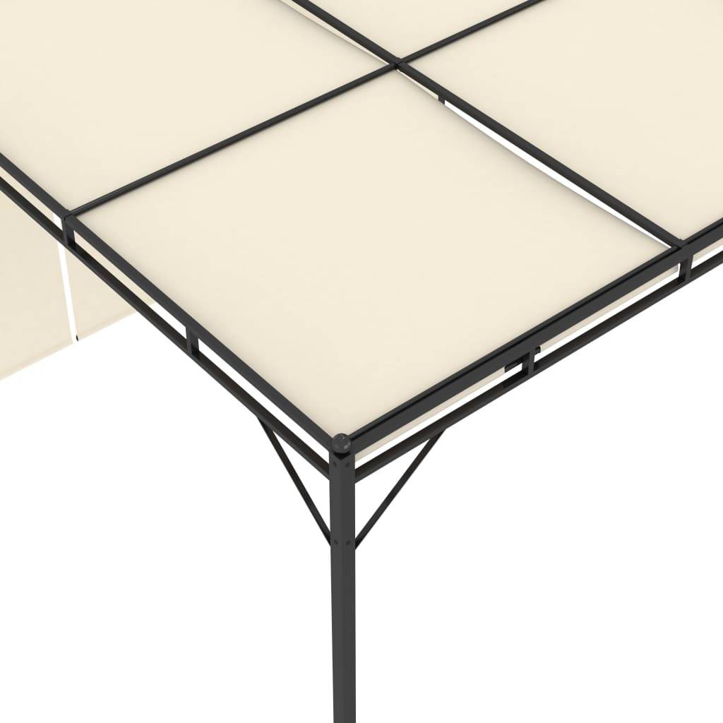 Pergola Jardin - Tonnelle - Belvédère de jardin avec rideau latéral 4x3x2,25 m Crème - Image 7