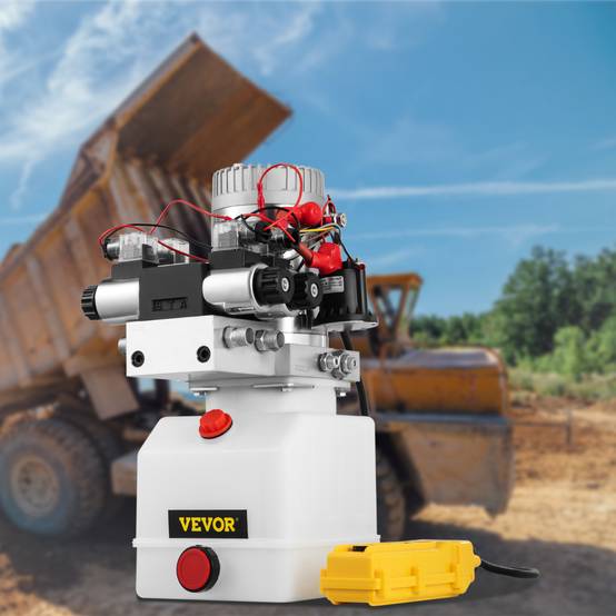 VEVOR Pompe hydraulique 12V 4.5L, double effet/sole noïde. Réservoir plastique. Pour élévateur à ciseaux. - Image 8