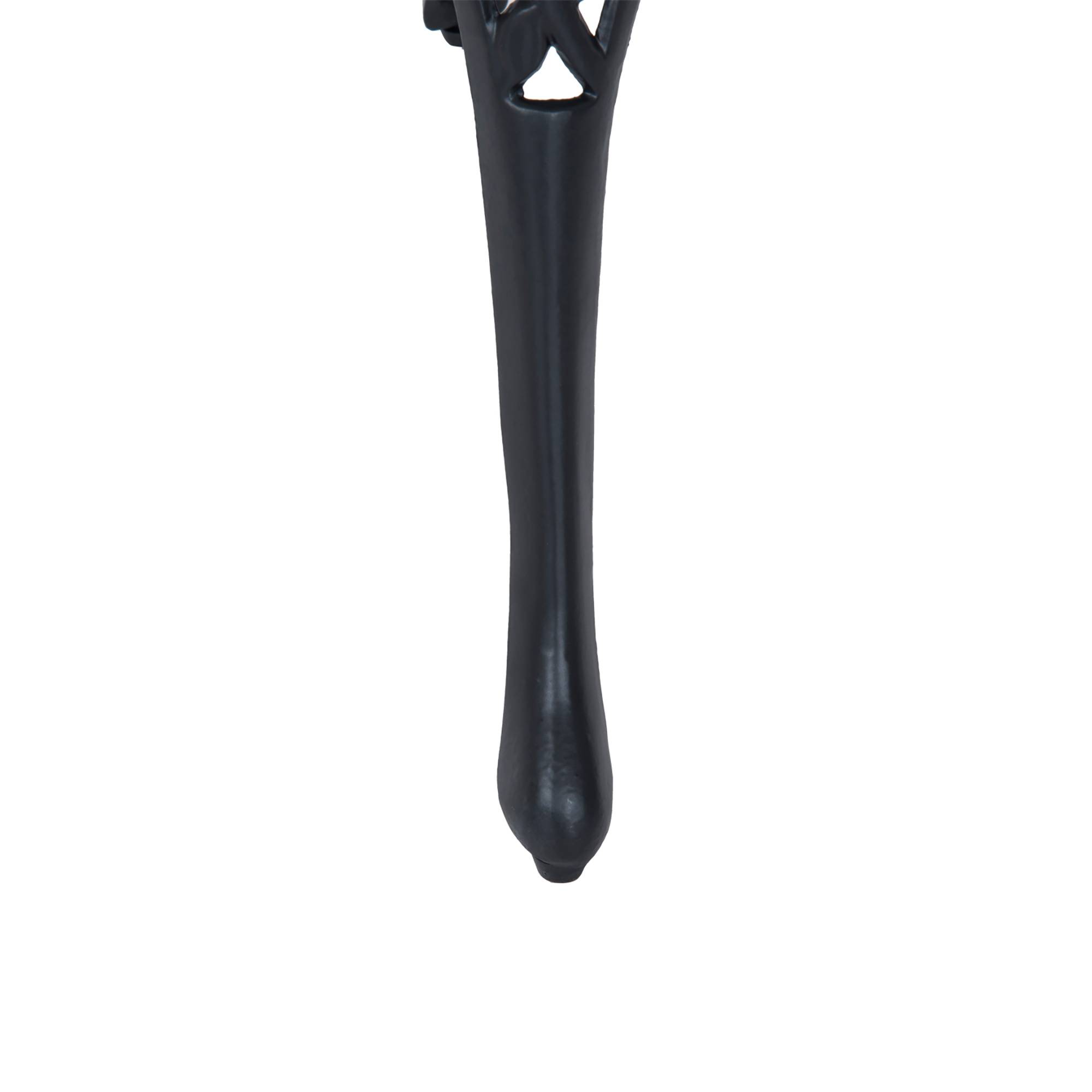Sans Marque - Ensemble de bistrot 3 pièces avec 2 chaises et 1 table ronde style antique, pour jardin, terrasse, balcon, noir - Image 9