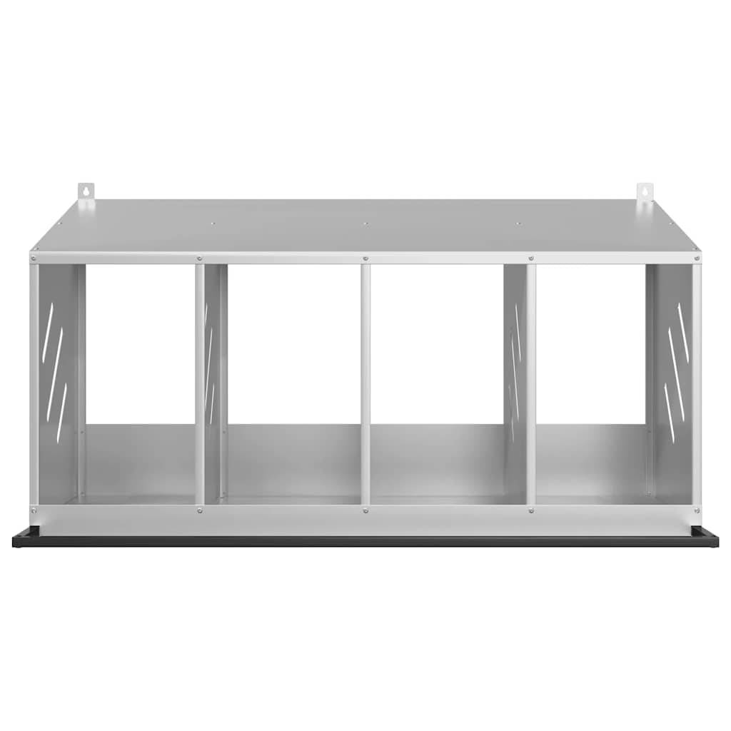 Pondoir de Poules 4 Compartiments Acier Galvanisé Nichoir de Ponte Argenté – ComfortXL Outdoor Living - Image 5
