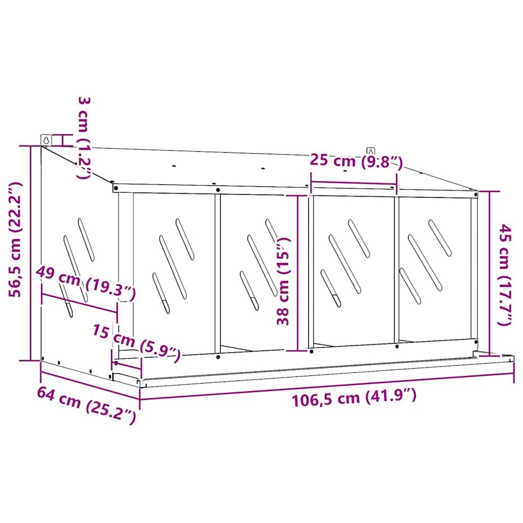Pondoir de Poules 4 Compartiments Acier Galvanisé Nichoir de Ponte Argenté – ComfortXL Outdoor Living - Image 10