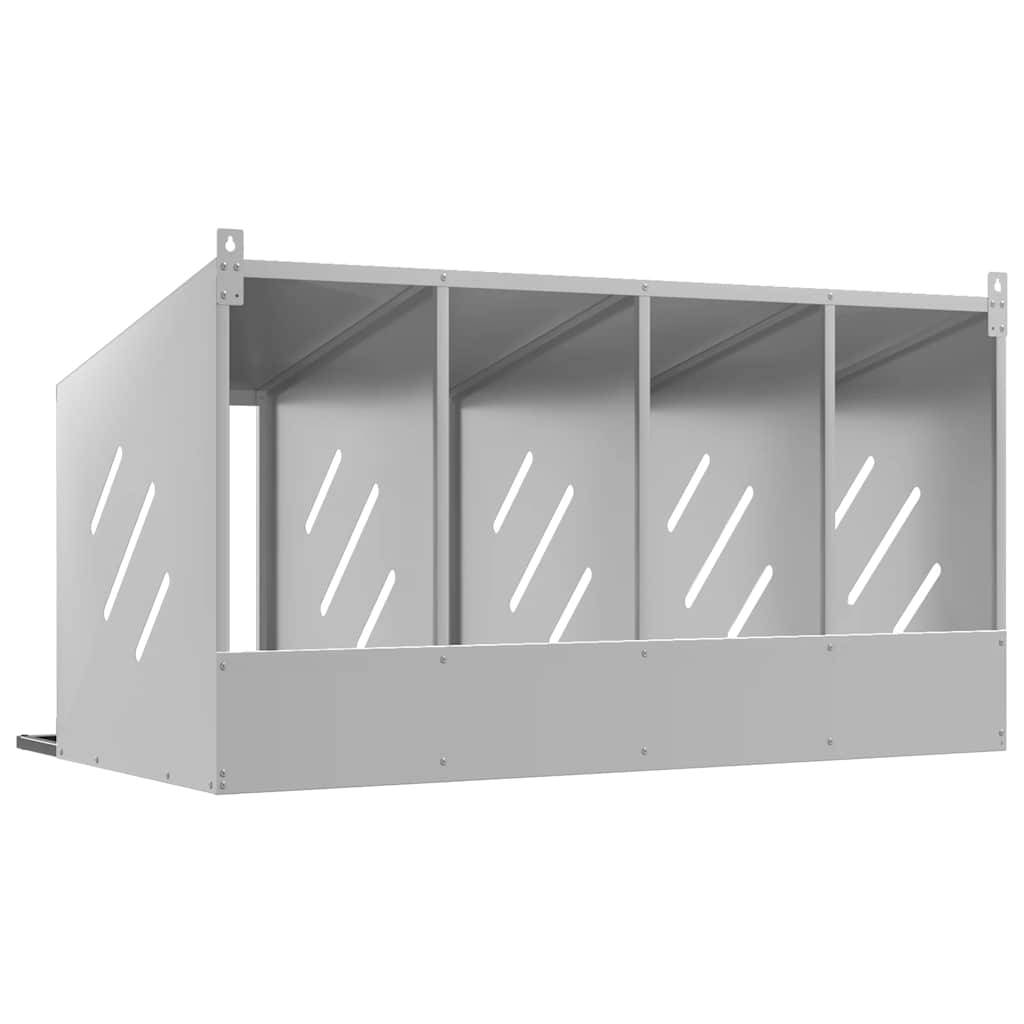 Pondoir de Poules 4 Compartiments Acier Galvanisé Nichoir de Ponte Argenté – ComfortXL Outdoor Living - Image 7